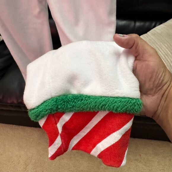 Snowman Onesie Pj's Medium Christmas Holiday Hooded Costume Fleece - Picture 5 of 12